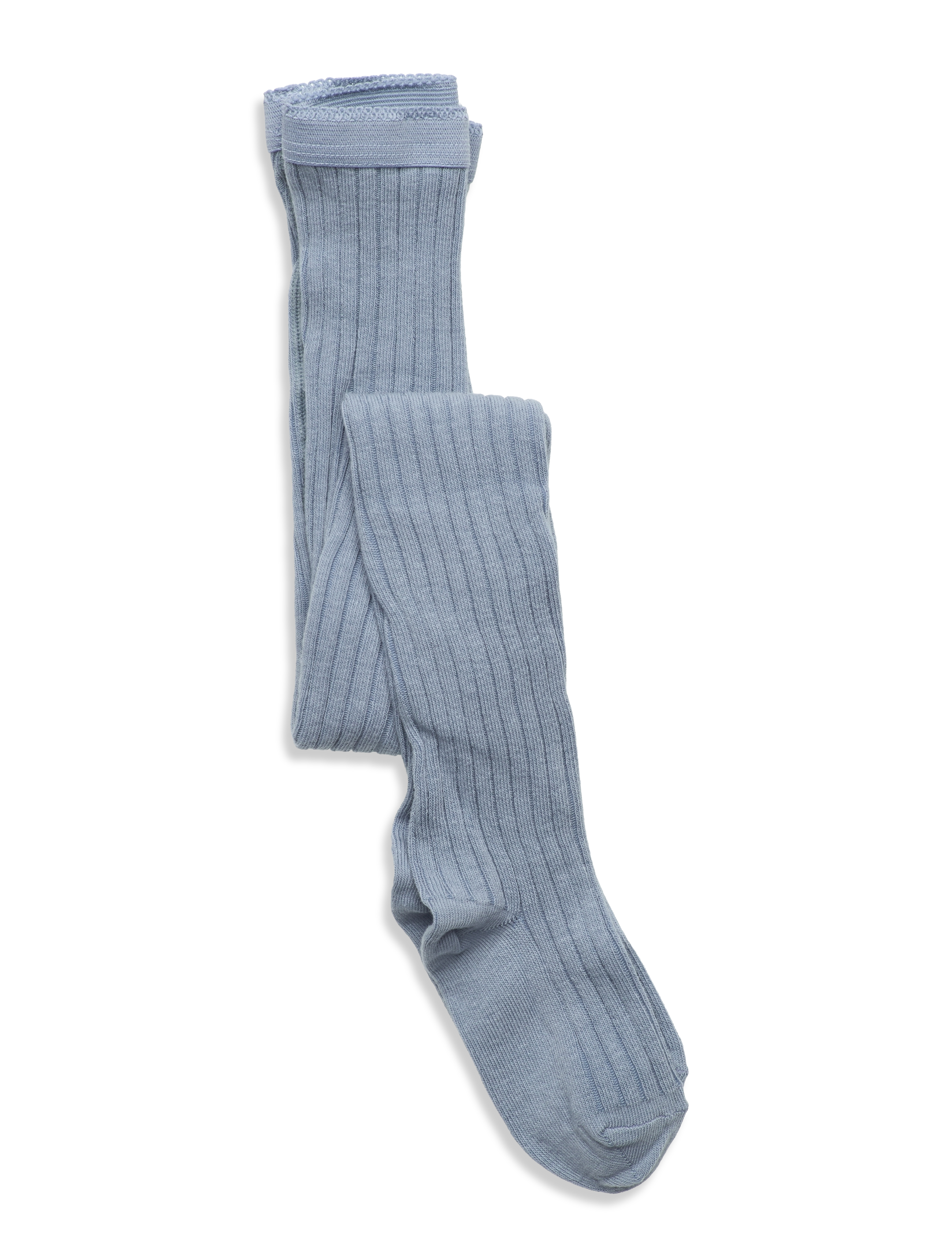 mp Denmark Cotton Rib Tights, Børn, Ribbede Strømpebukser, Blå, Str: 164