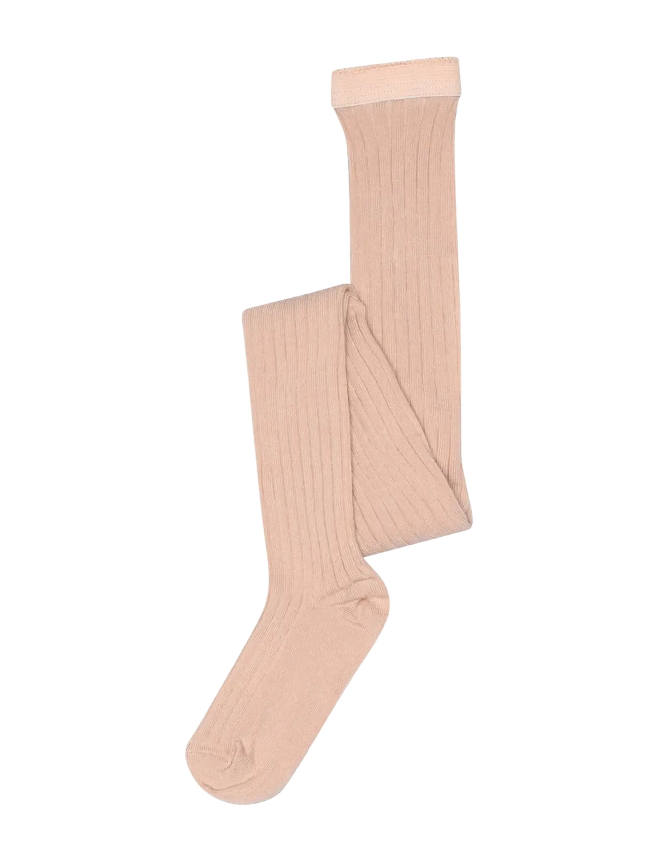 Cotton rib tights - ROSE DUST
