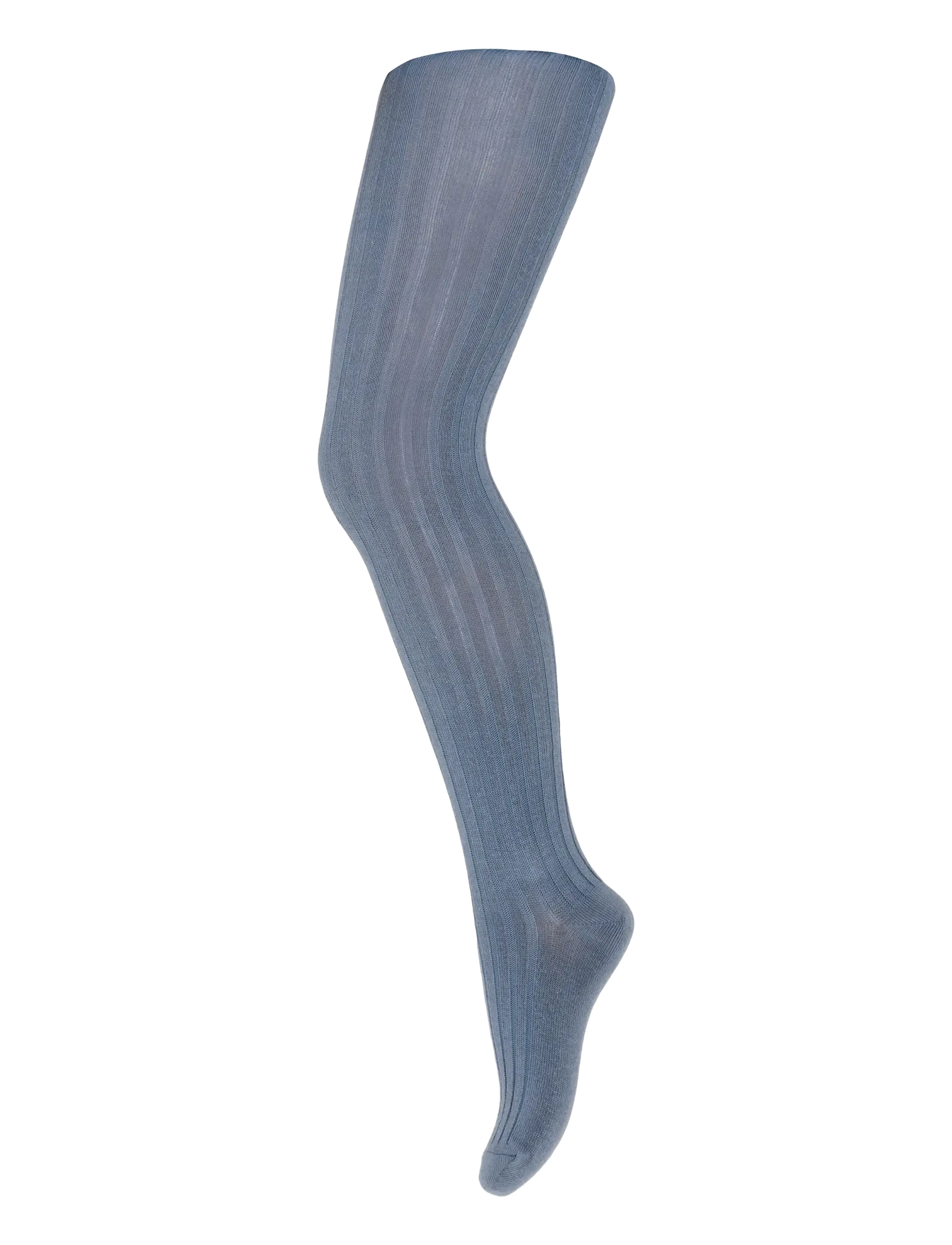 MP 130 Bomuld Rib Strømpebukser 4222 Dusty Blue str. 0-6 mdr/60 cm