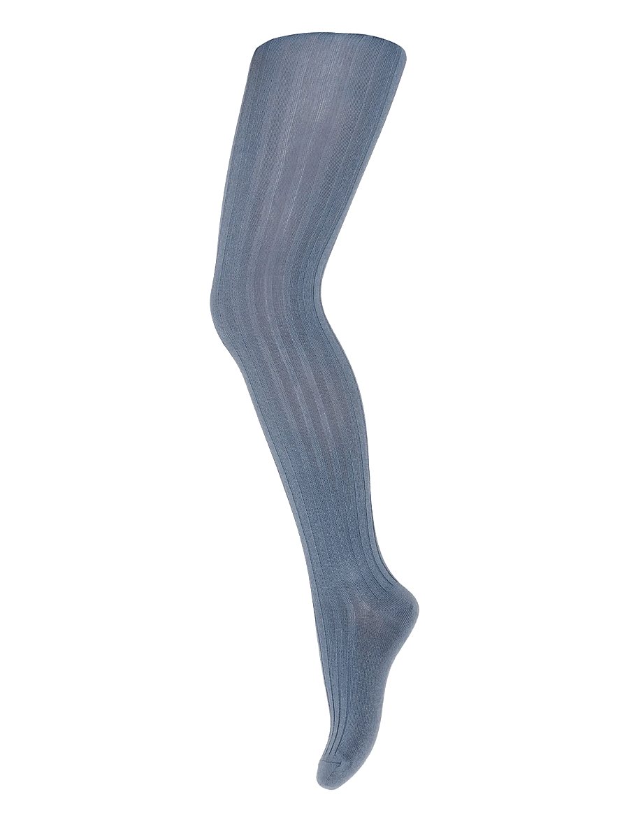 mp Denmark - Cotton rib tights - strømpebukser - stone blue - 0