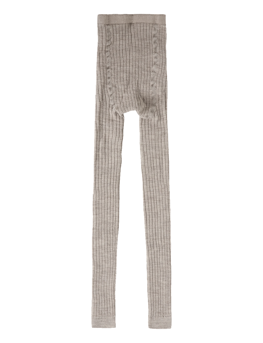mp Denmark - Wool rib leggings - base layer baby - light brown melange - 1