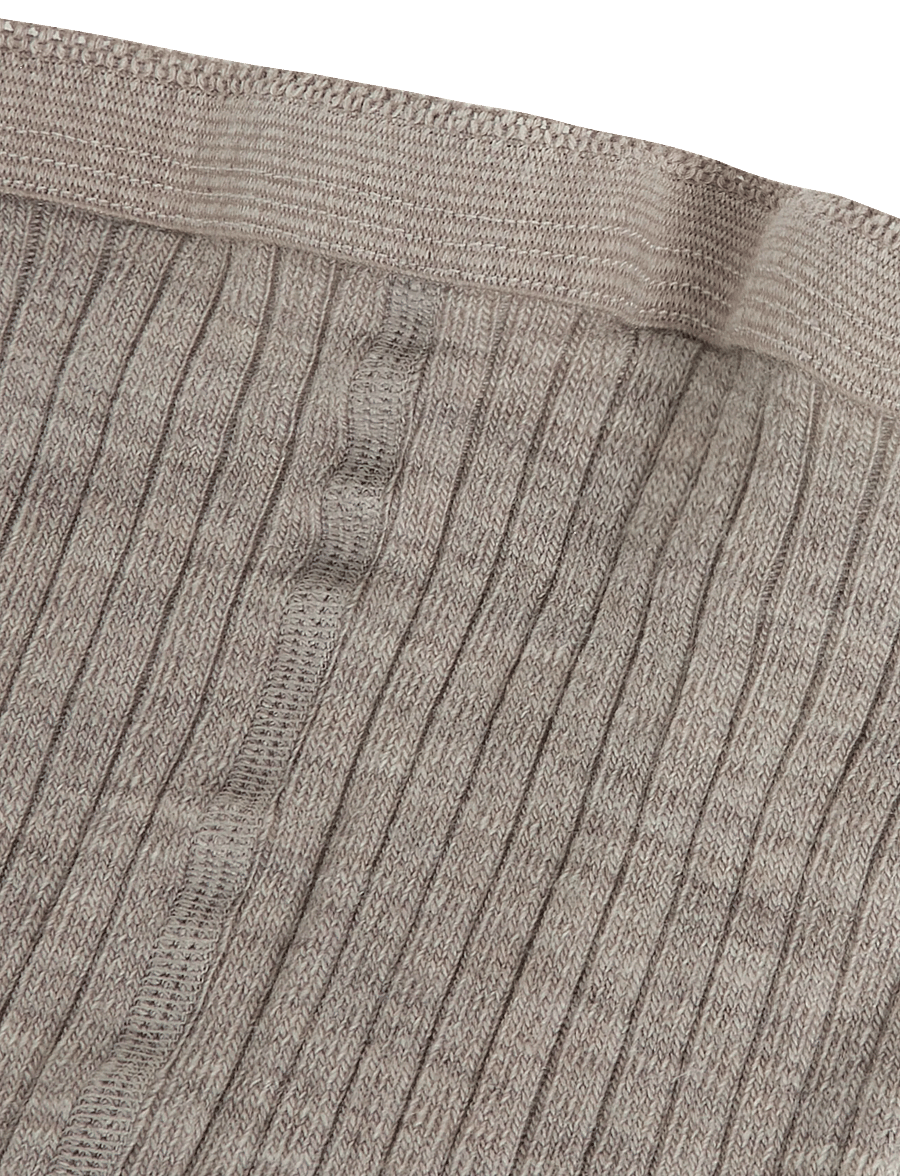 mp Denmark - Wool rib leggings - base layer baby - light brown melange - 2