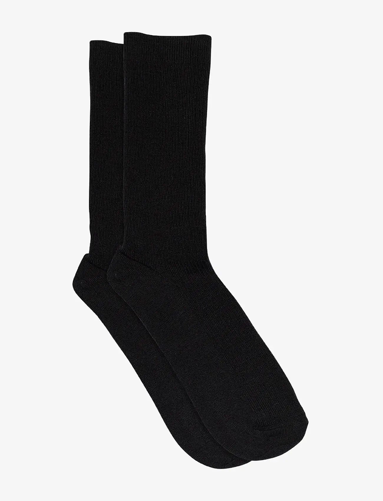 mp Denmark - Fine wool rib socks - black - 0