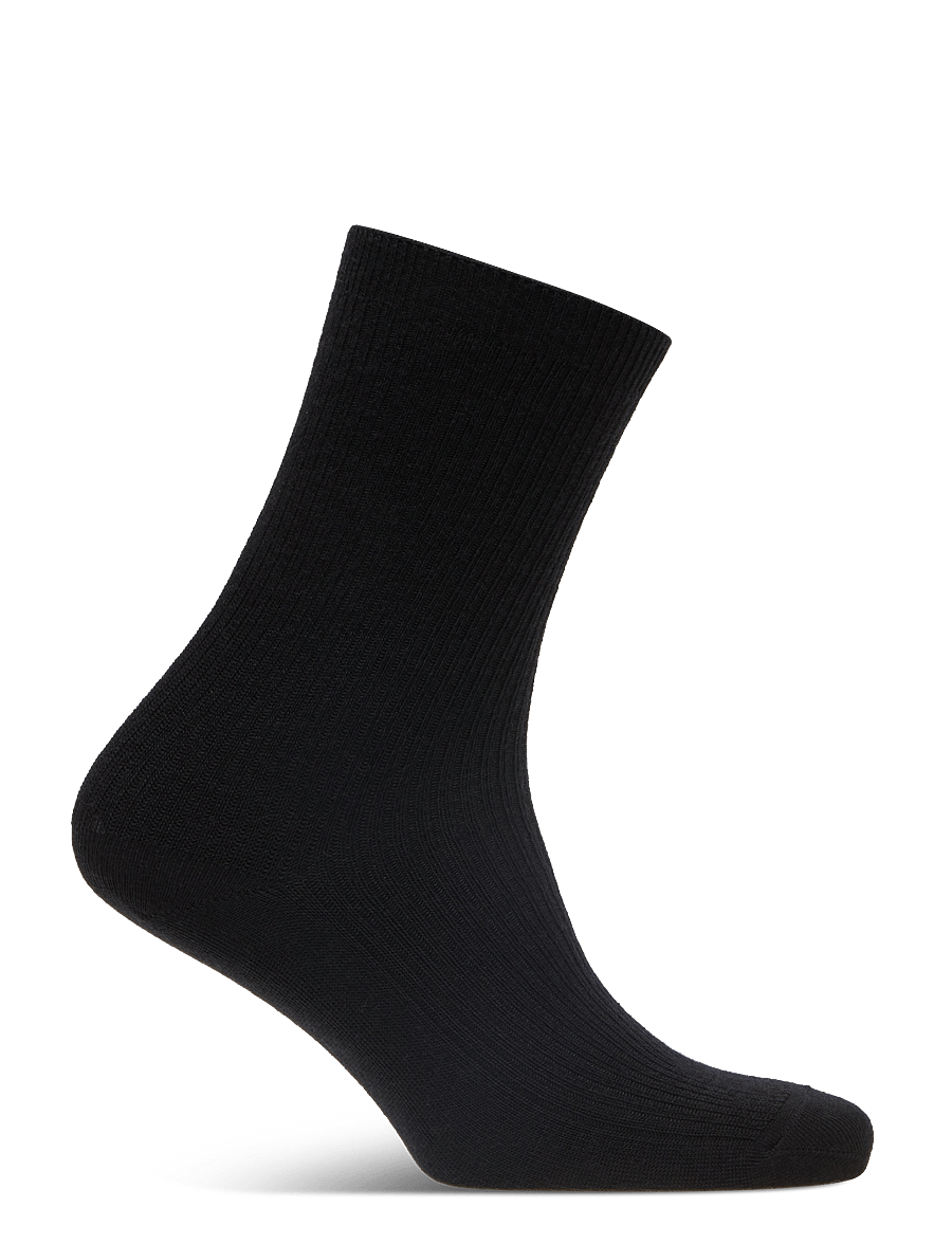 mp Denmark - Fine wool rib socks - vanliga strumpor - black - 1