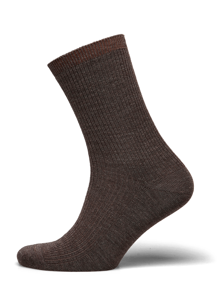 mp Denmark - Fine wool rib socks - normale socken - dark brown - 0