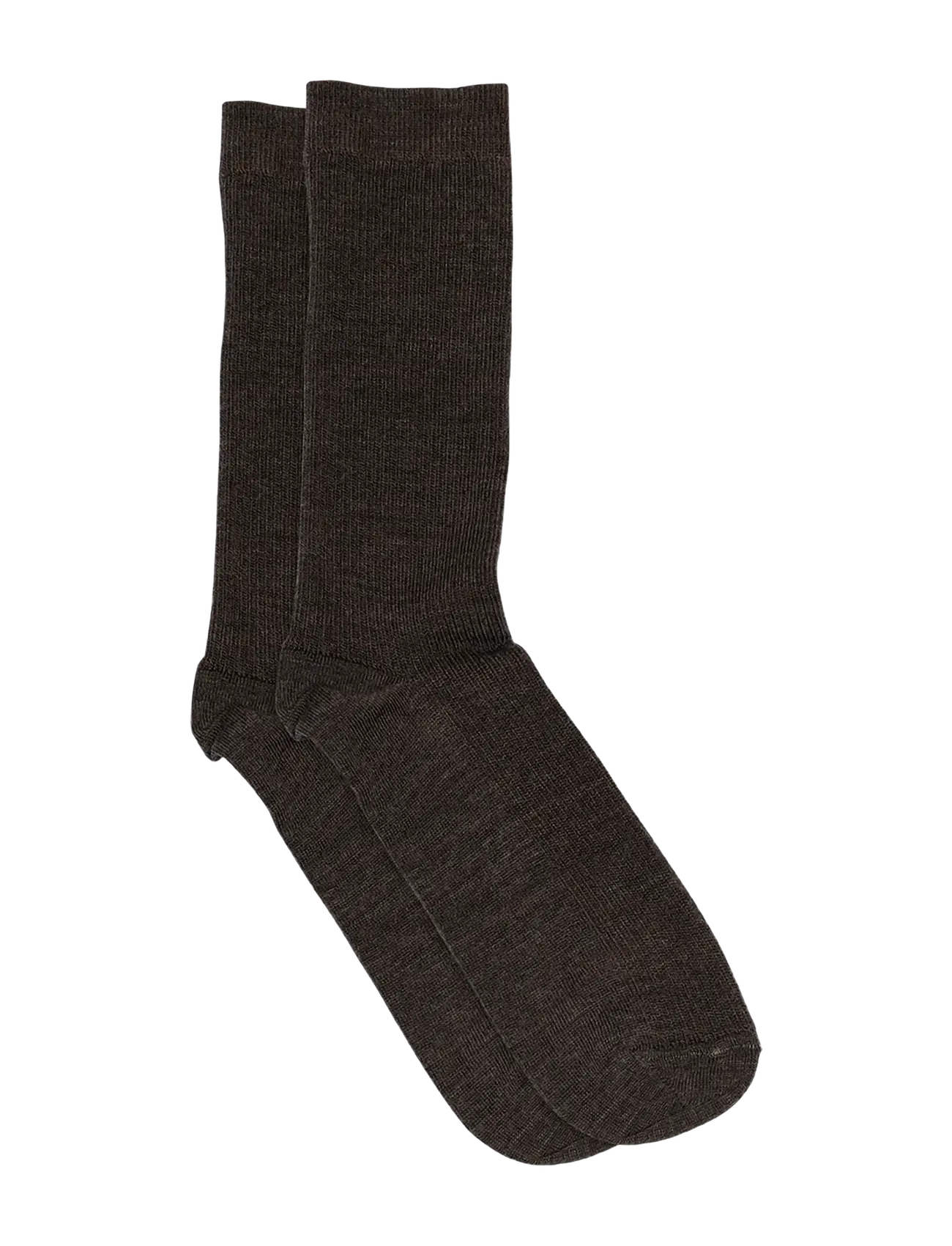 mp Denmark Fine wool rib socks - Aluspesu - DARK BROWN / brown