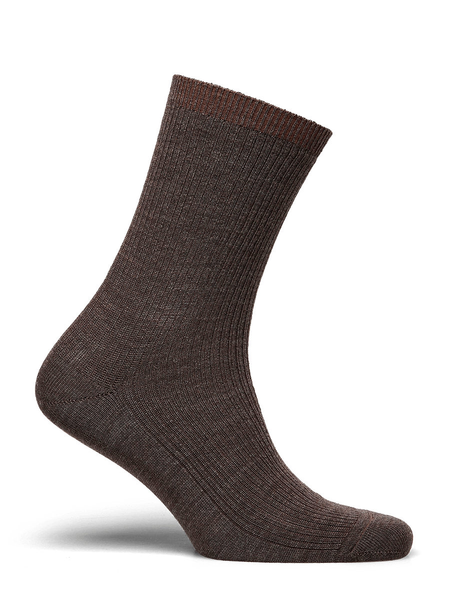 mp Denmark - Fine wool rib socks - normale socken - dark brown - 1