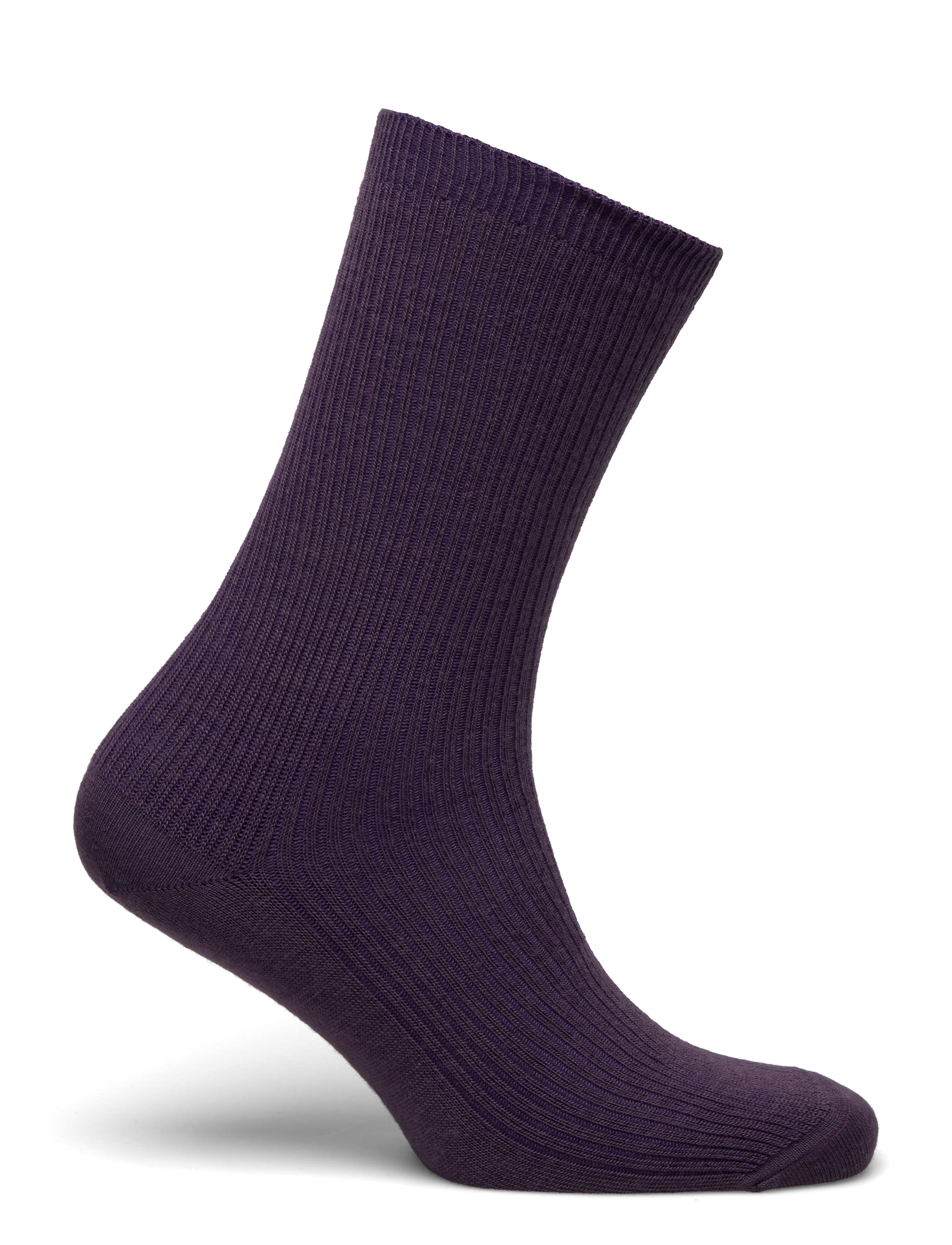 mp Denmark - Fine wool rib socks - dark purple - 1