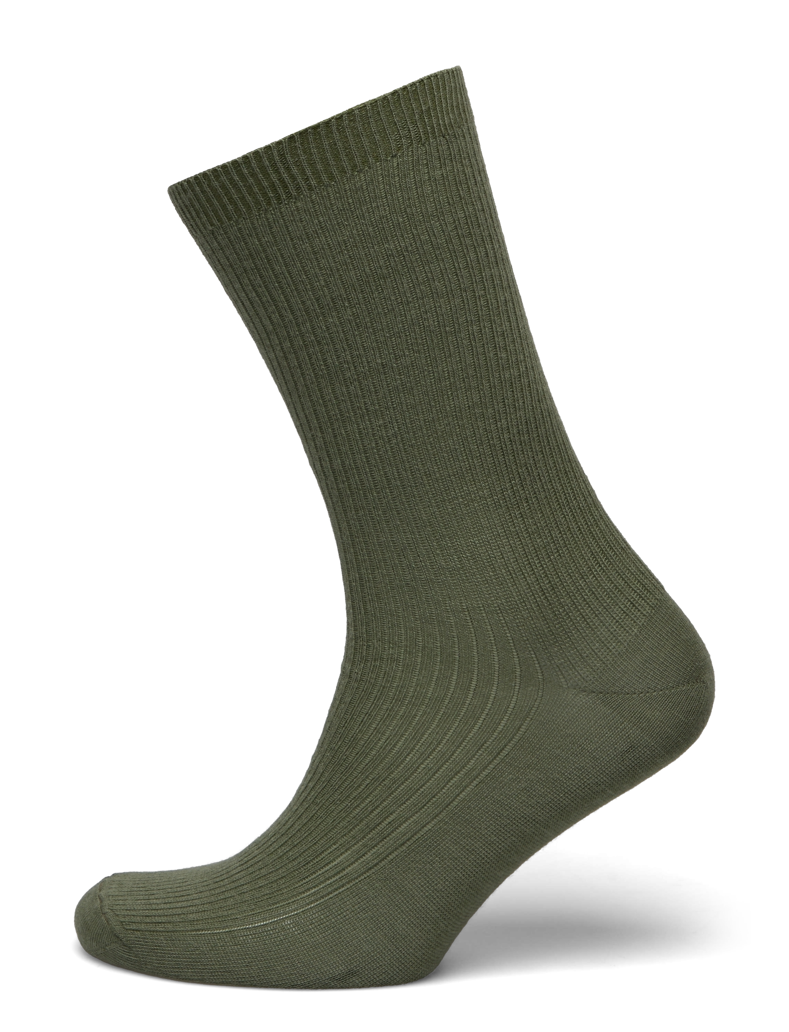 Fine wool rib socks - MOSSTONE