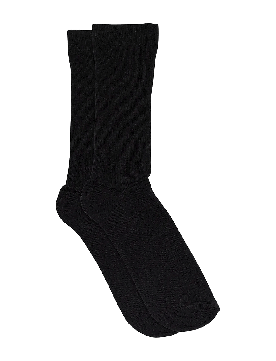 mp Denmark - Fine cotton rib socks - almindelige strømper - black - 0