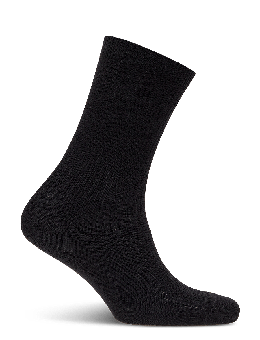 mp Denmark - Fine cotton rib socks - almindelige strømper - black - 1