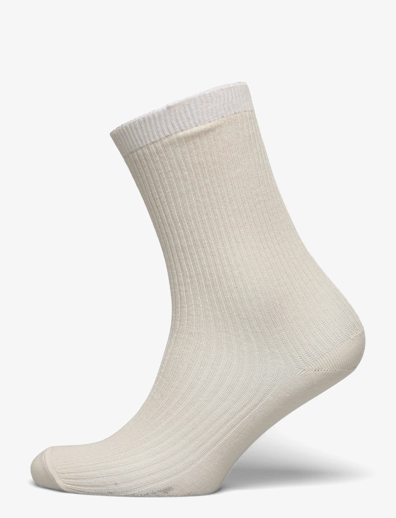 mp Denmark - Fine cotton rib socks - lowest prices - ecru - 0
