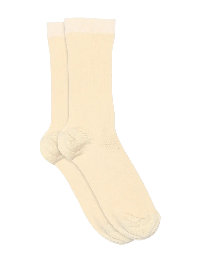 mp Denmark - Fine cotton rib socks - tavalliset sukat - ecru - 0