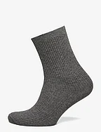 Fine cotton rib socks - MEDIUM GREY MELANGE