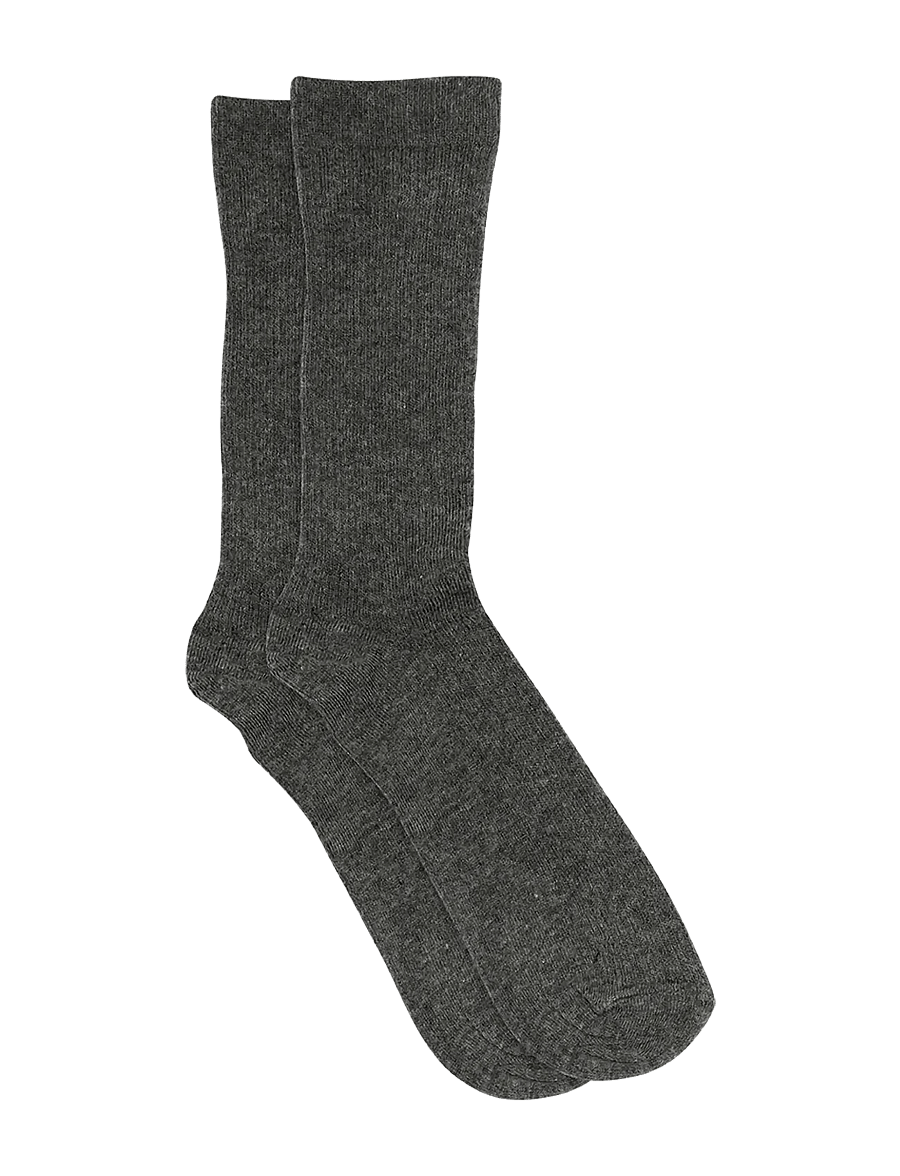 mp Denmark - Fine cotton rib socks - almindelige strømper - medium grey melange - 0