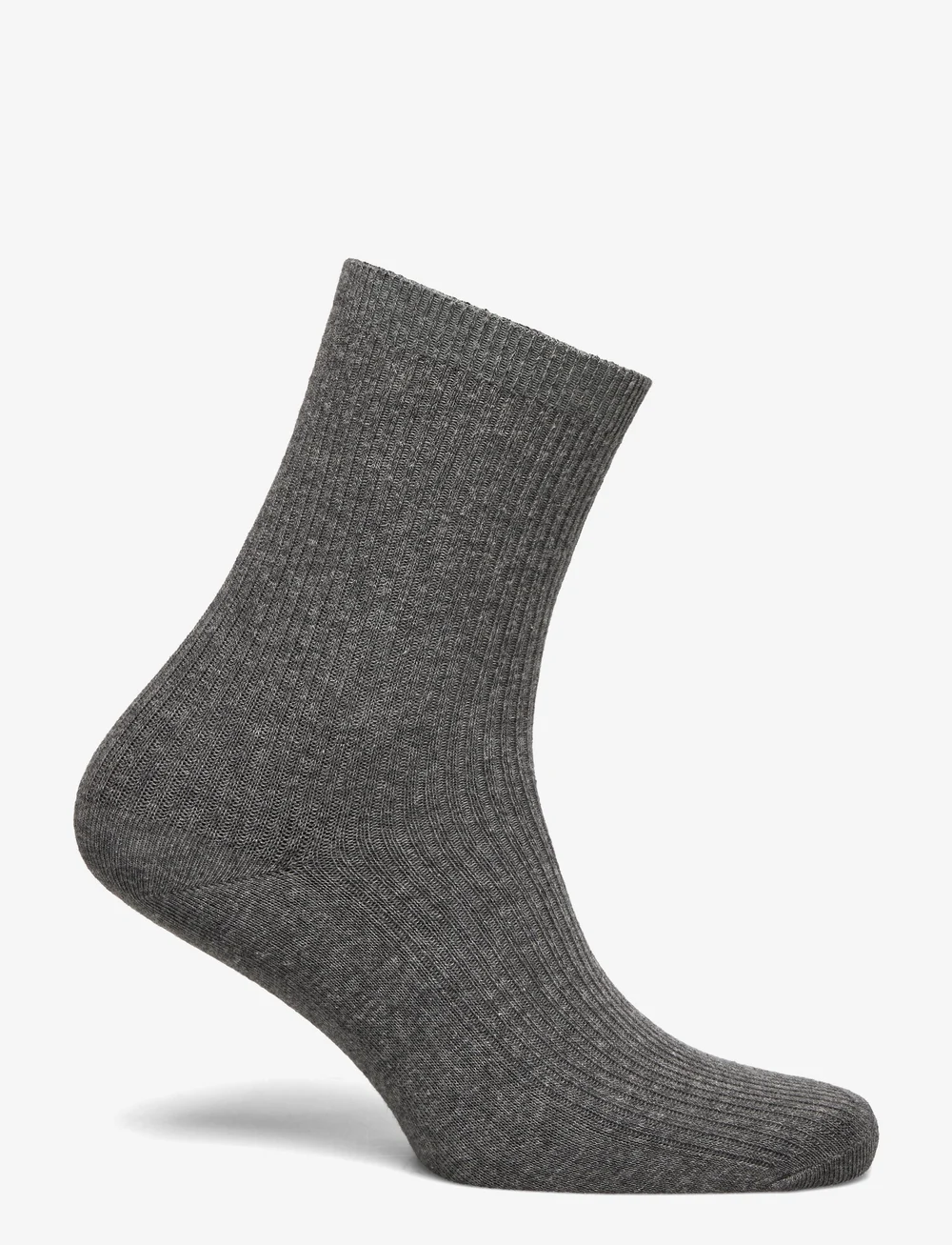 mp Denmark - Fine cotton rib socks - almindelige strømper - medium grey melange - 1