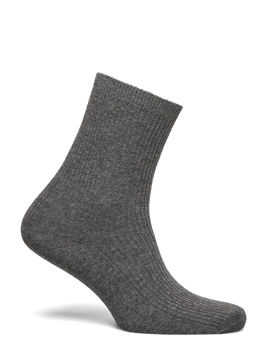 mp Denmark - Fine cotton rib socks - almindelige strømper - medium grey melange - 1