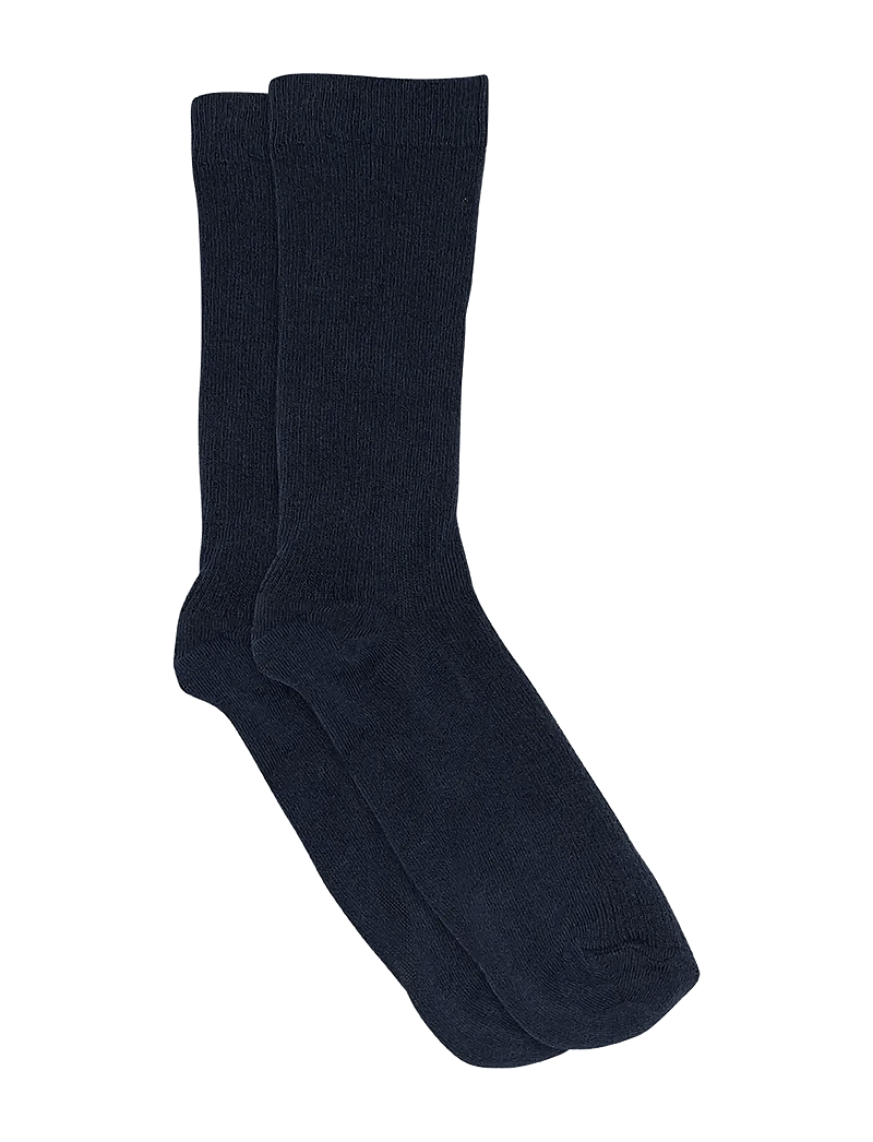 mp Denmark - Fine cotton rib socks - vanlige sokker - navy - 0