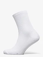 Fine cotton rib socks - WHITE