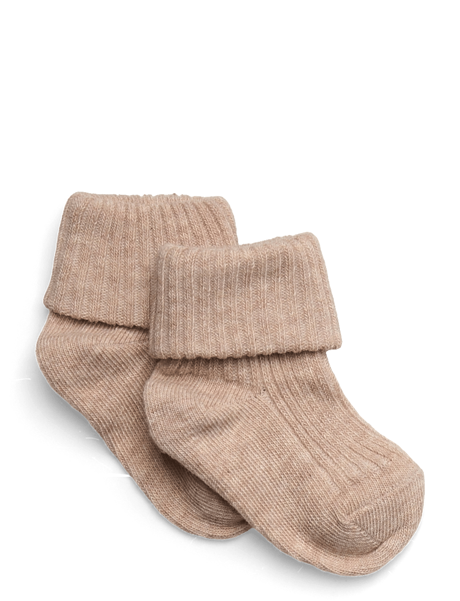 mp Denmark - Cotton rib baby socks - strümpfe - beige melange - 0