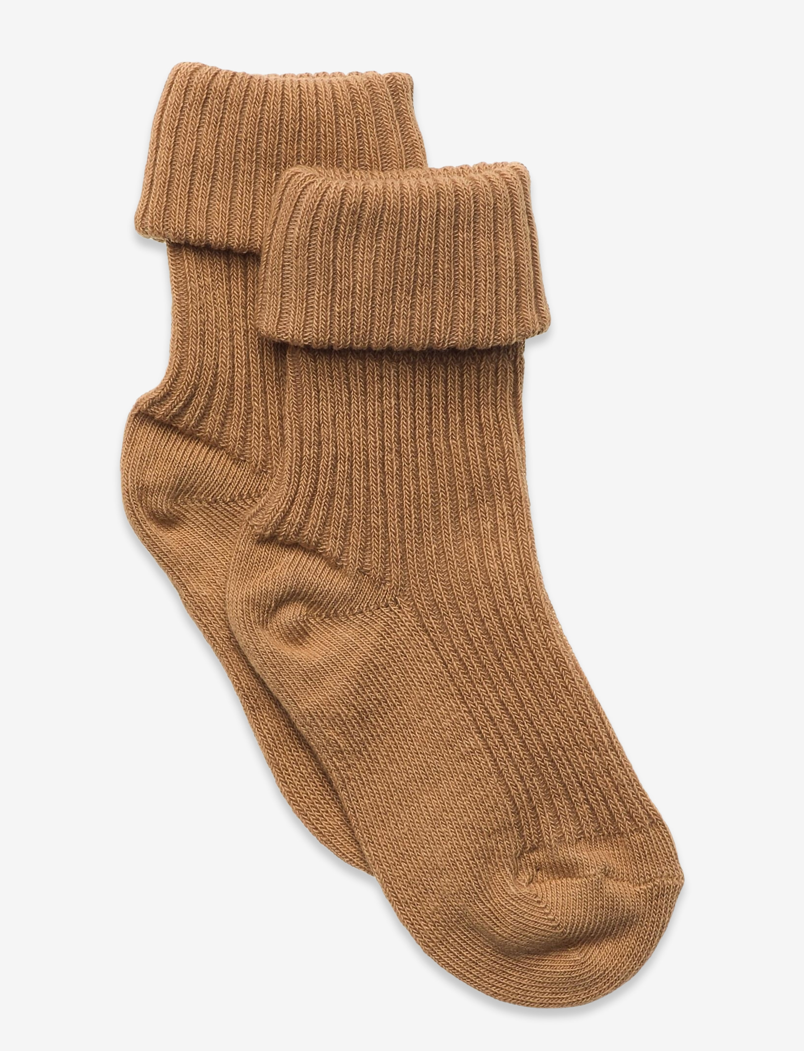 Cotton rib baby socks - BROWN