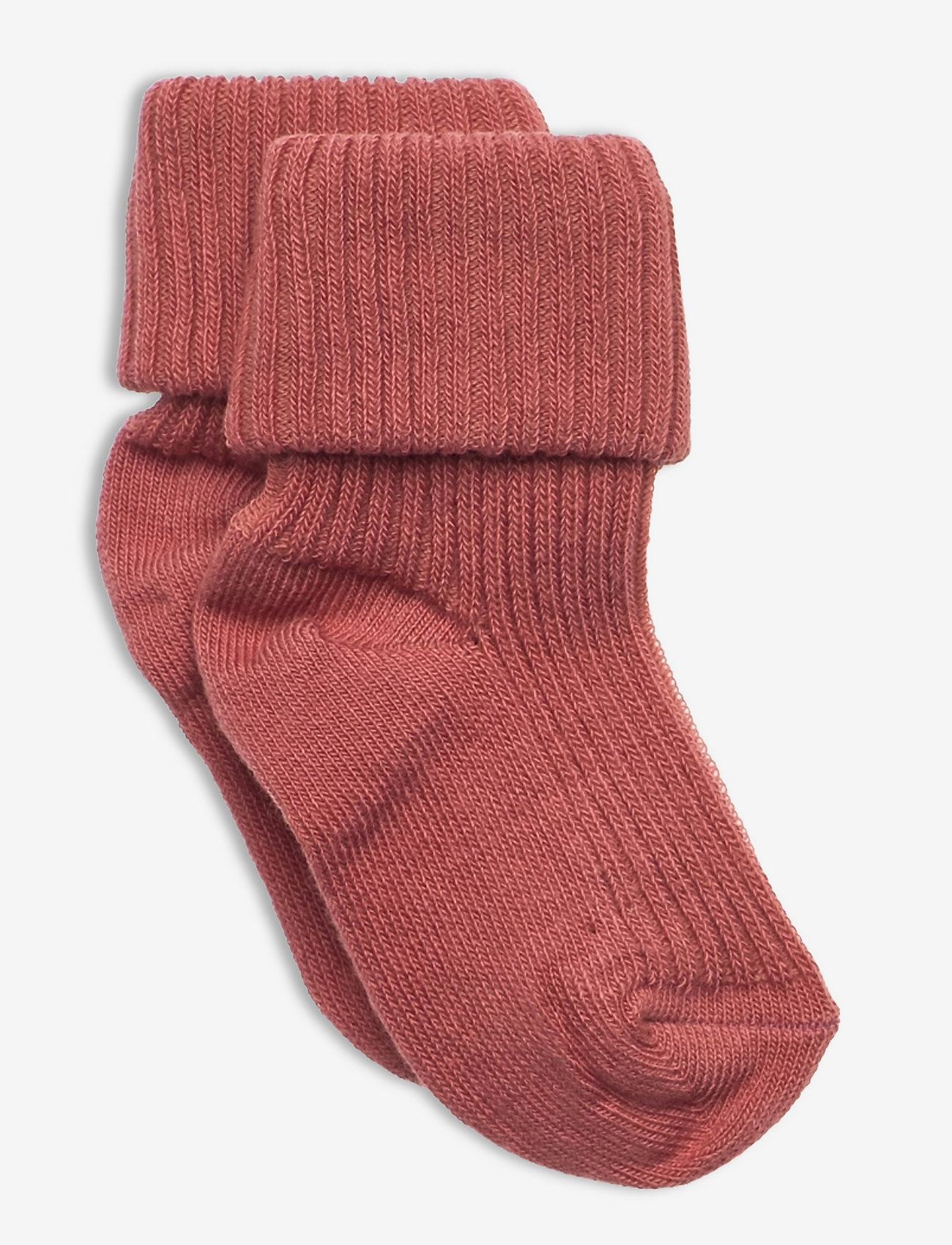 mp Denmark - Cotton rib baby socks - efterårstøj - canyon rose - 0