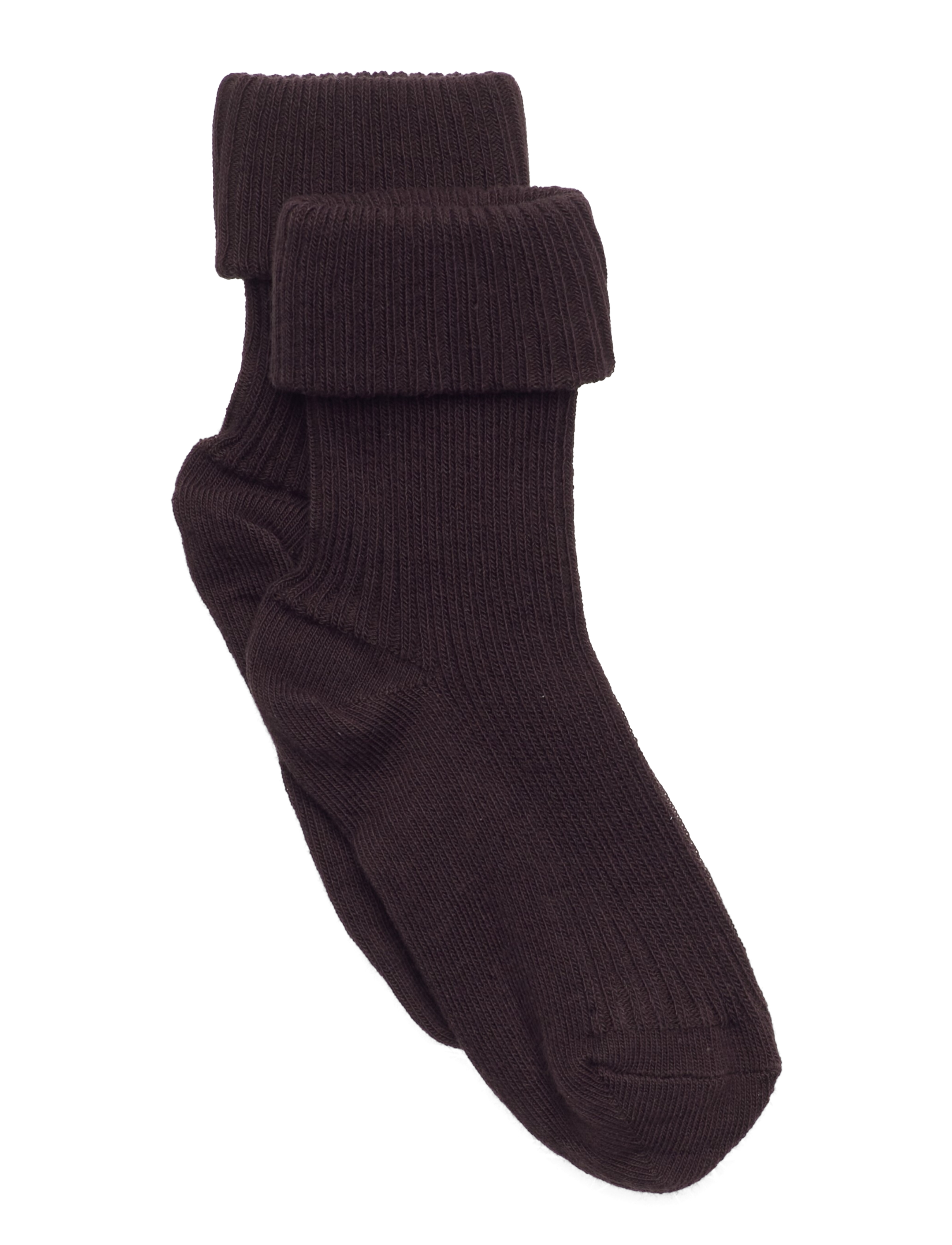 mp Denmark - Cotton rib baby socks - höstkläder - dark brown - 0