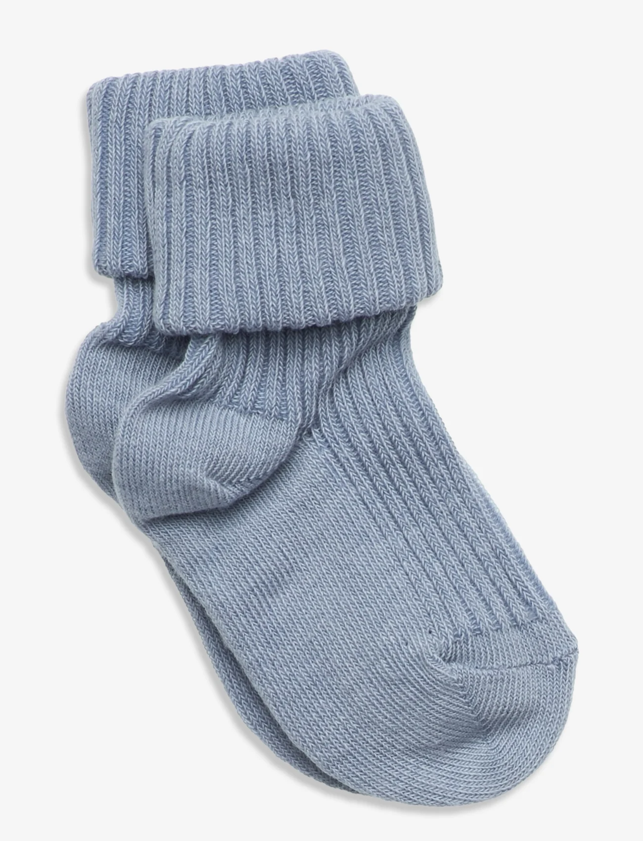 mp Denmark - Cotton rib baby socks - mažiausios kainos - dusty blue - 0