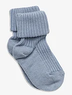 Cotton rib baby socks - DUSTY BLUE