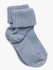 mp Denmark - Cotton rib baby socks - laagste prijzen - dusty blue - 0
