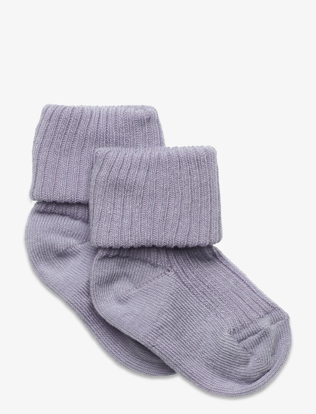 mp Denmark - Cotton rib baby socks - najniższe ceny - lavender sky - 0
