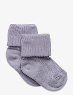 Cotton rib baby socks - LAVENDER SKY
