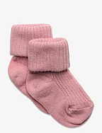 Cotton rib baby socks - SILVER PINK