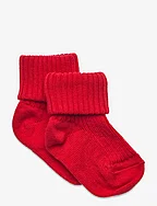 Cotton rib baby socks - TOMATO