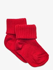 mp Denmark - Cotton rib baby socks - mažiausios kainos - tomato - 0