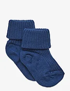 Cotton rib baby socks - TRUE BLUE