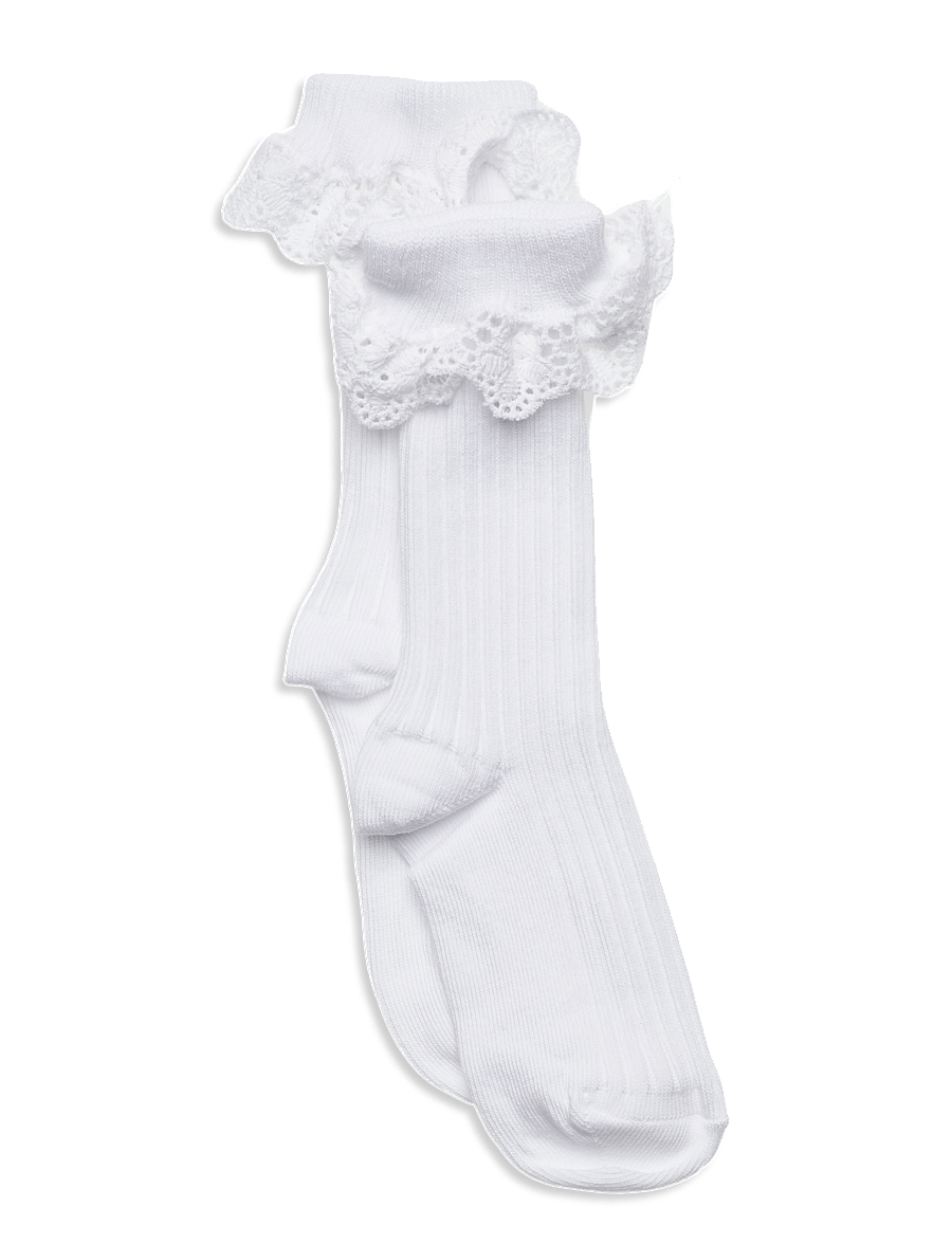 mp Denmark - Lisa socks - lace - strumpor - white - 0