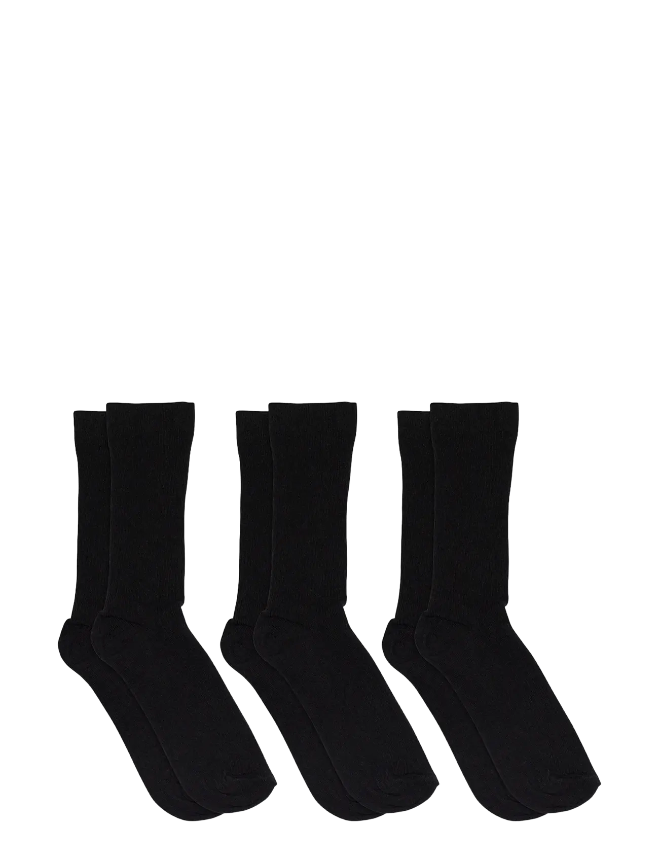 mp Denmark Fine cotton rib socks 3-pack - Neuheiten - BLACK / black