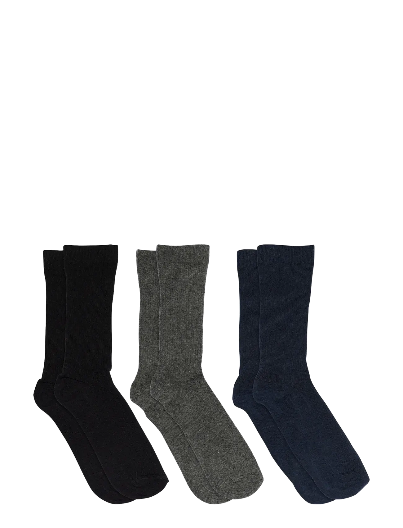 mp Denmark Fine cotton rib socks 3-pack - Pesu ja aluspesu - MEDIUM GREY MELANGE / grey