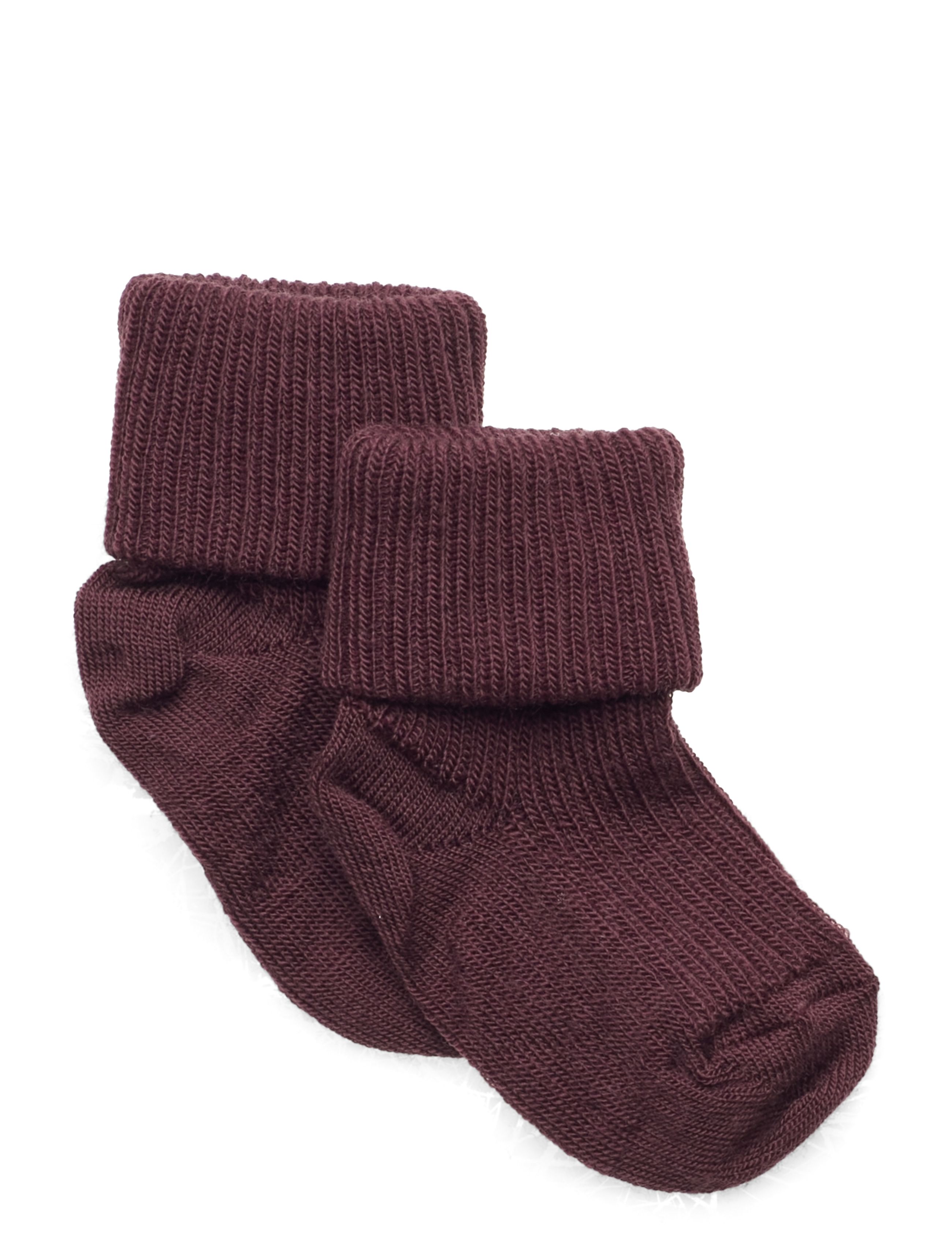 mp Denmark Wool Rib Baby Socks, Børn, Ribbede Babysokker, Bordeaux, Str: 17/18