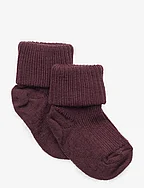 Wool rib baby socks - GRAPE SKIN