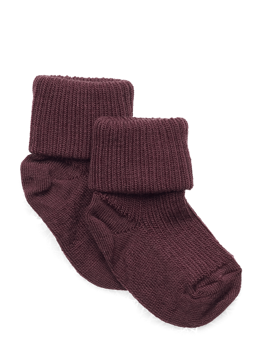 mp Denmark - Wool rib baby socks - baby-socken - grape skin - 0
