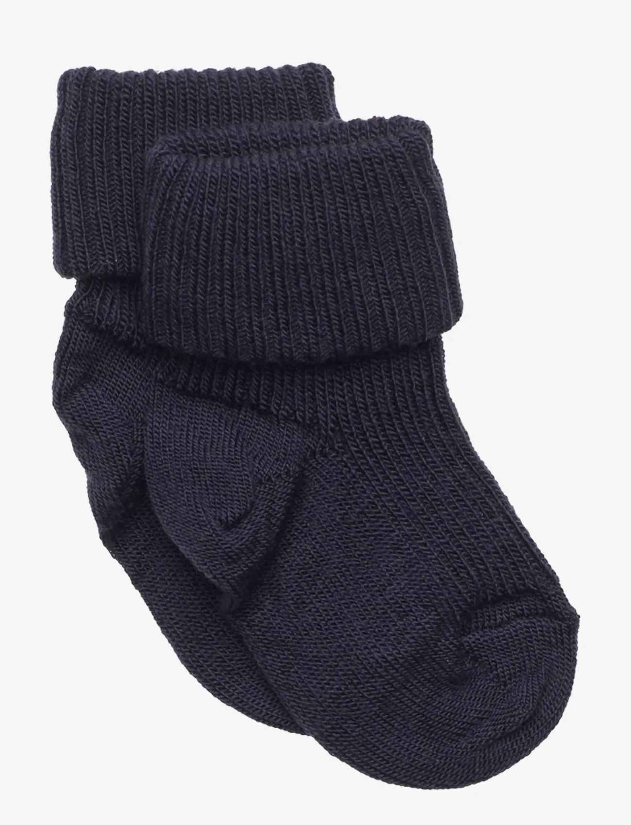 mp Denmark - Wool rib baby socks - strømper - navy - 0