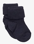 Wool rib baby socks - NAVY