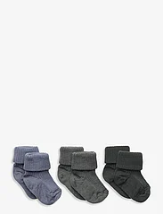 mp Denmark - Wool rib baby socks - 3-pack - laveste priser - dusty ivy - 0