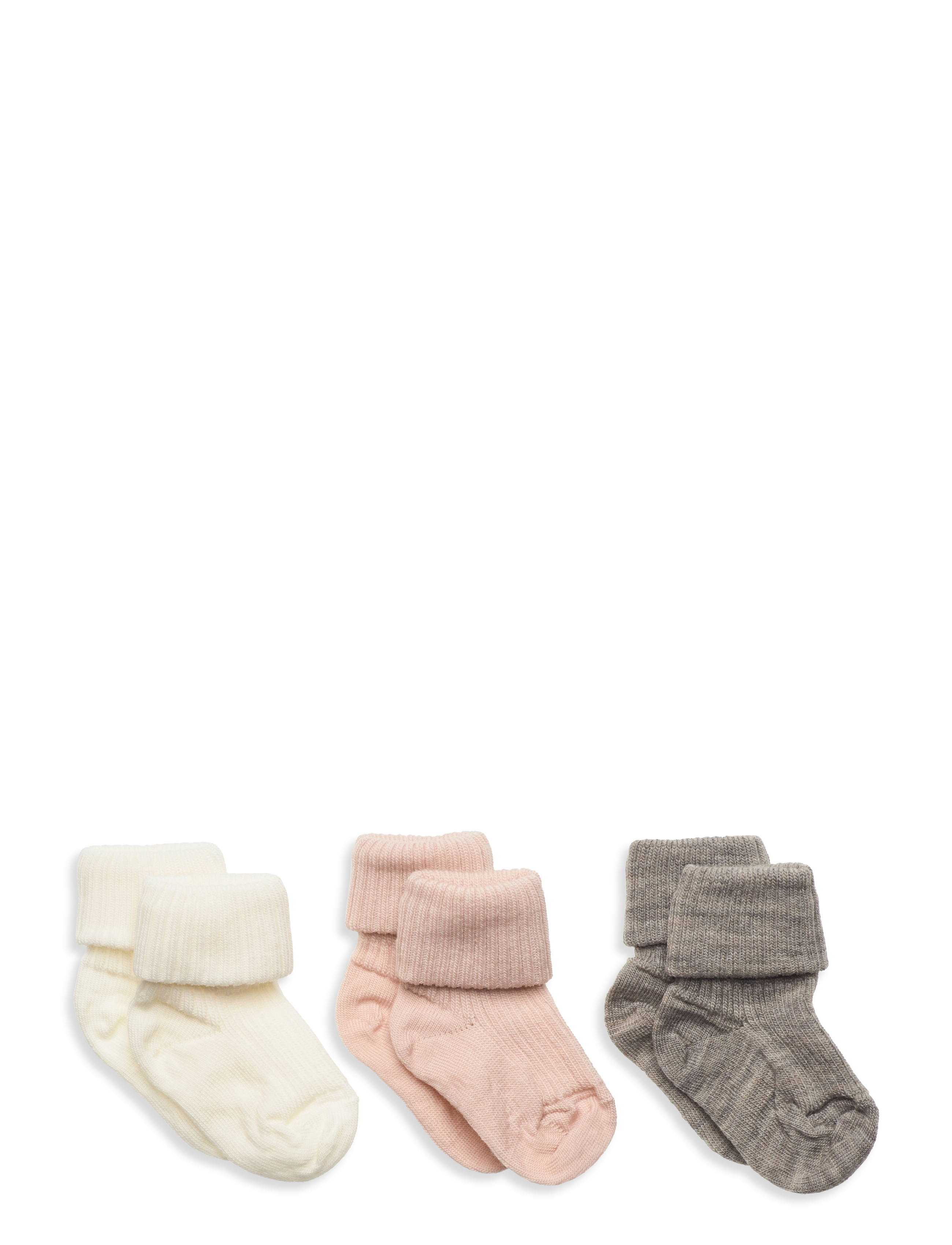 mp Denmark Wool Rib Baby Socks 3-Pack, 22/24, Socken & Strumpfhosen, Braun - Socks, Kinder