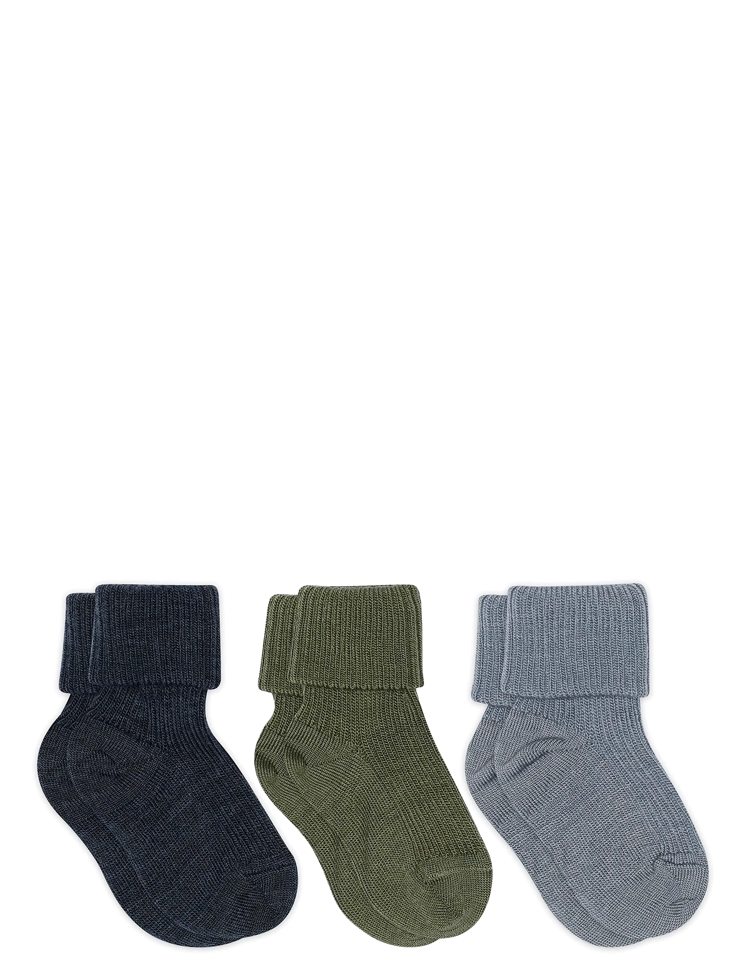mp Denmark Wool Rib Baby Socks 3-Pack, Kinder, Woll Ripp Babysocken, Marineblau, Gr.17/18