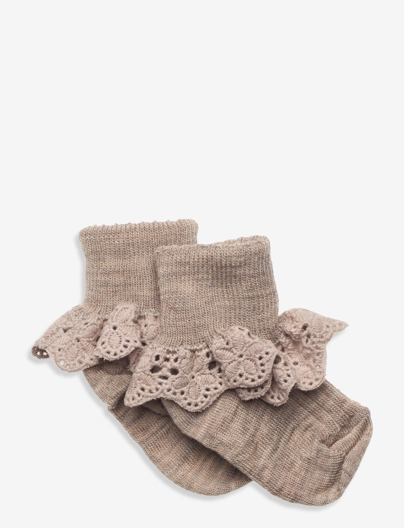 mp Denmark - Lea socks - lace - light brown melange - 0