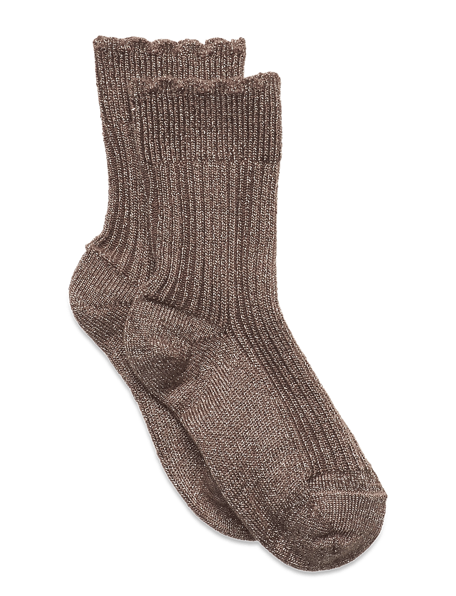 mp Denmark - Celosia glitter socks - strumpor - brown sienna - 0