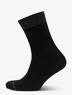 Erin wool rib socks - BLACK
